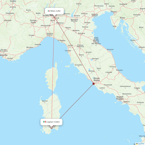 ITA Airways flights between Cagliari and Milan