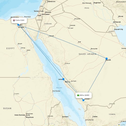 Nile Air flights between Cairo and Abha