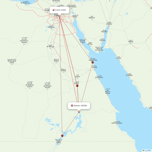 Air Cairo flights between Cairo and Aswan