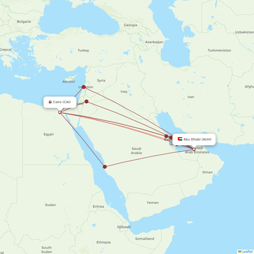 EgyptAir flights between Cairo and Abu Dhabi