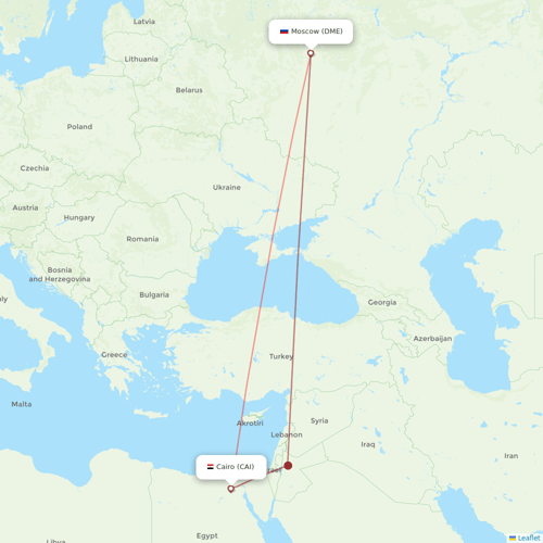 EgyptAir flights between Cairo and Moscow