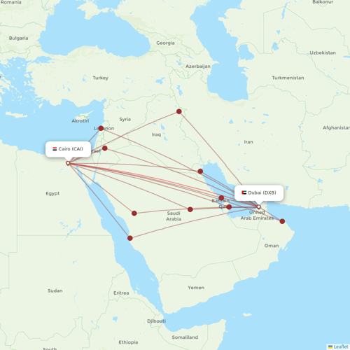 Emirates flights between Cairo and Dubai