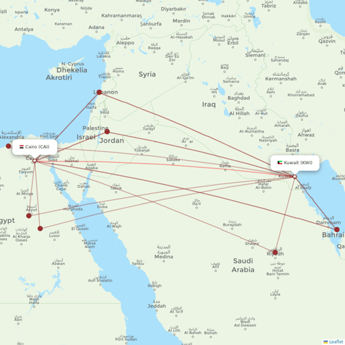 Jazeera Airways flights between Cairo and Kuwait