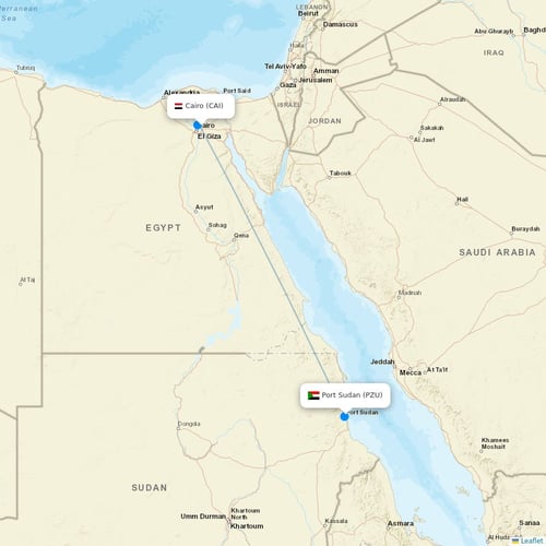 Badr Airlines flights between Cairo and Port Sudan