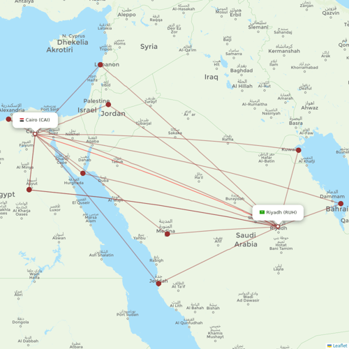 Saudia flights between Cairo and Riyadh