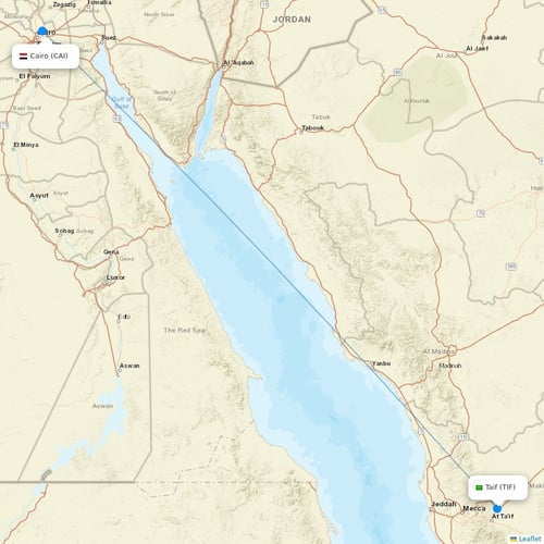 Nile Air flights between Cairo and Taif