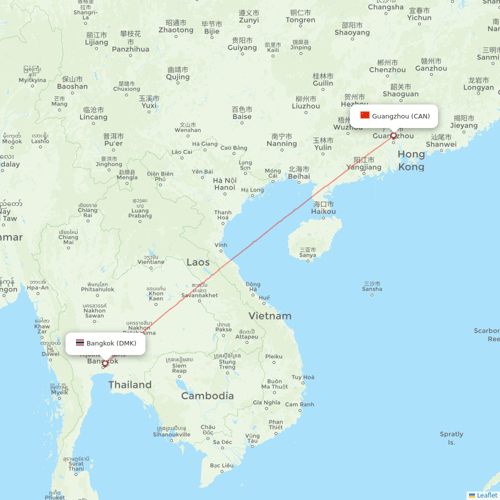 Thai Lion Air flights between Guangzhou and Bangkok