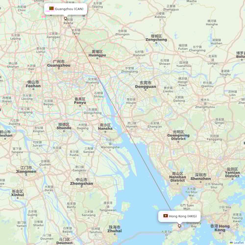 Cathay Pacific flights between Guangzhou and Hong Kong