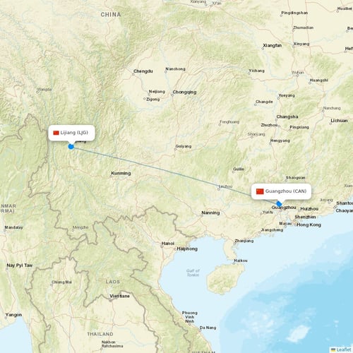 Beijing Capital Airlines flights between Guangzhou and Lijiang