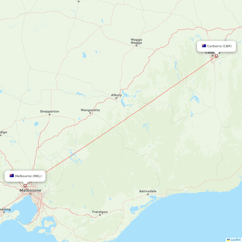 Virgin Australia flights between Canberra and Melbourne