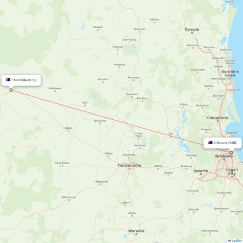 Skytrans Airlines flights between Chinchilla and Brisbane