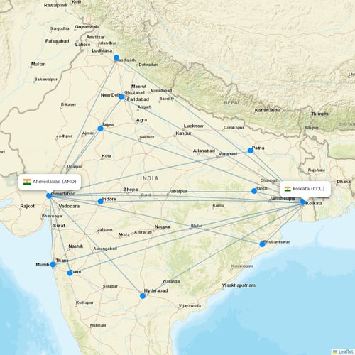 Starlight Airline flights between Kolkata and Ahmedabad