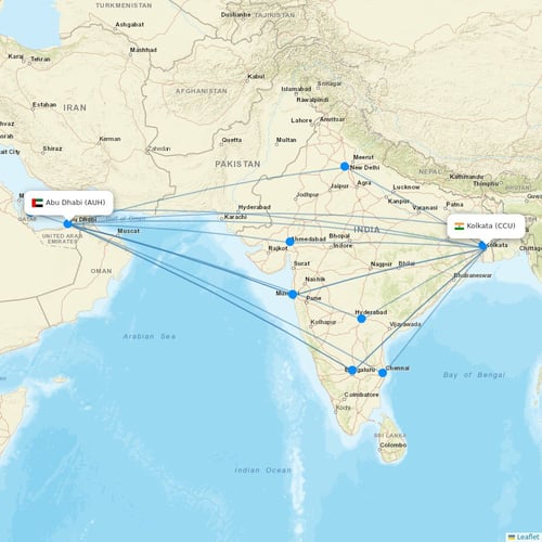 Air Arabia Abu Dhabi flights between Kolkata and Abu Dhabi