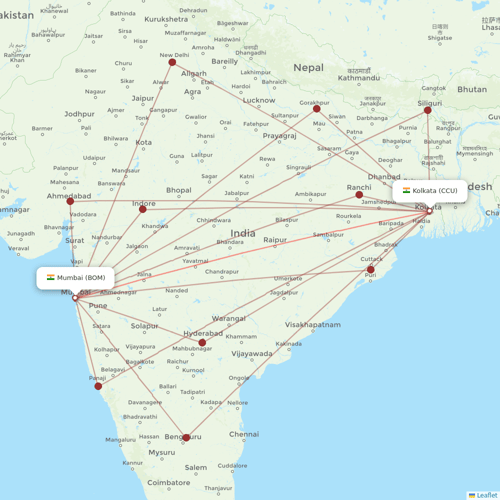 Air India flights between Kolkata and Mumbai