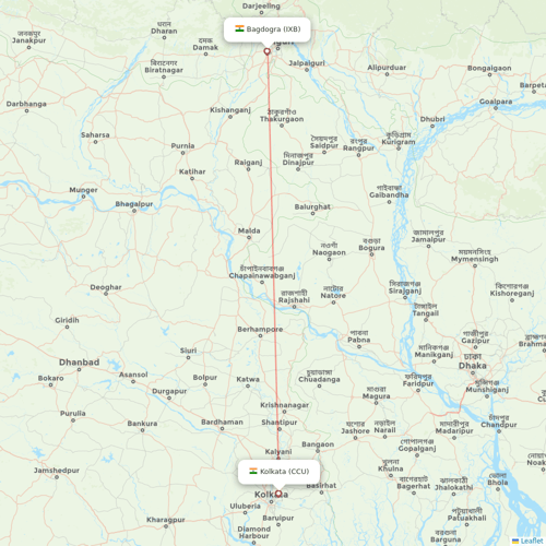 SpiceJet flights between Kolkata and Bagdogra