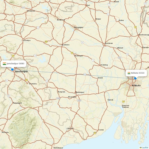 Inter Iles Air flights between Kolkata and Jamshedpur