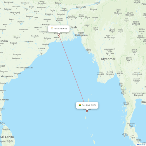 SpiceJet flights between Kolkata and Port Blair