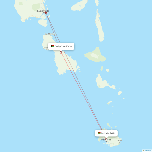 Air Vanuatu flights between Craig Cove and Port Vila