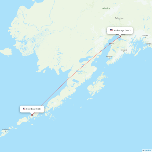Ravn Alaska flights between Cold Bay and Anchorage
