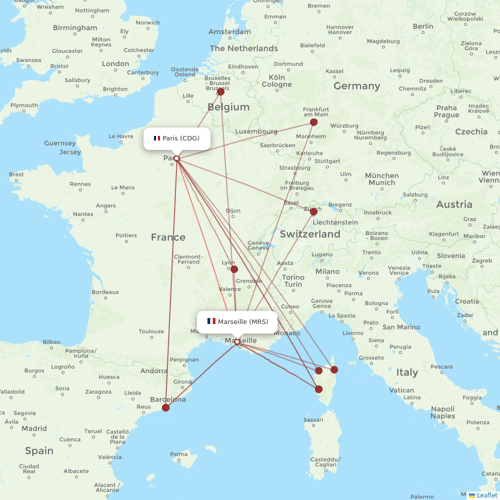 Air France flights between Paris and Marseille