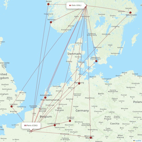 Norwegian Air flights between Paris and Oslo