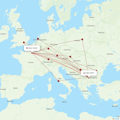 Bulgaria Air flights between Paris and Sofia