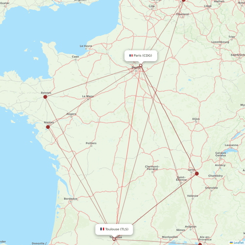 Air France flights between Paris and Toulouse