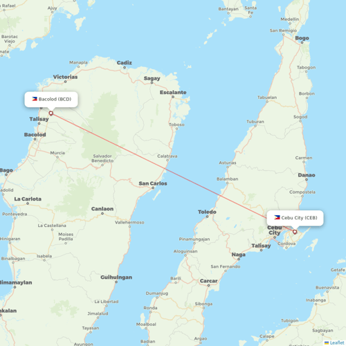 Cebgo flights between Cebu City and Bacolod
