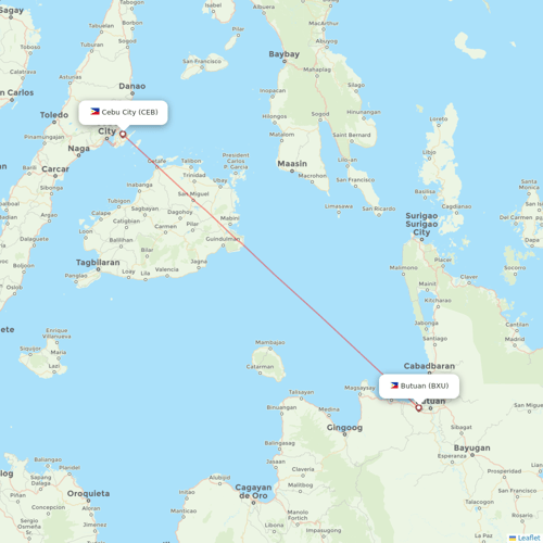 Cebgo flights between Cebu City and Butuan