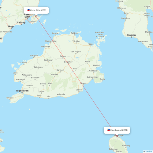 Cebgo flights between Cebu City and Mambajao