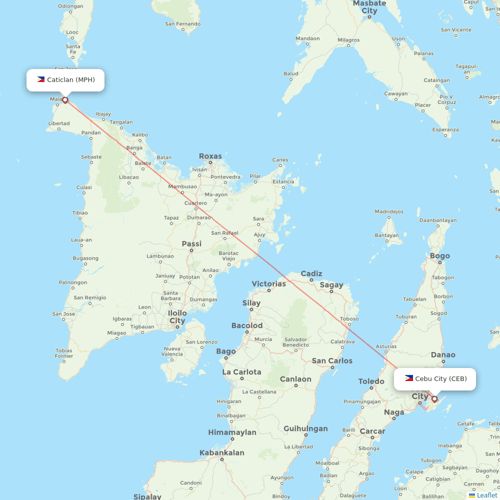 Cebu Pacific Air flights between Cebu City and Caticlan