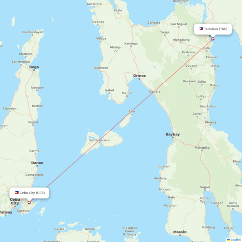 Cebgo flights between Cebu City and Tacloban