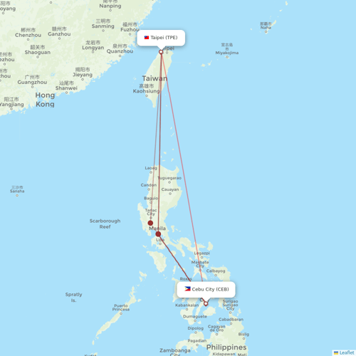 Starlux Airlines flights between Cebu City and Taipei