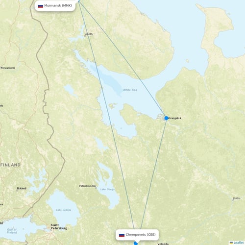 Severstal Aircompany flights between Cherepovets and Murmansk