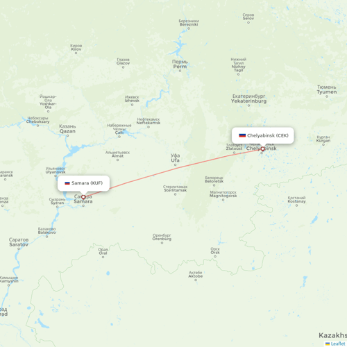 Red Wings flights between Chelyabinsk and Samara