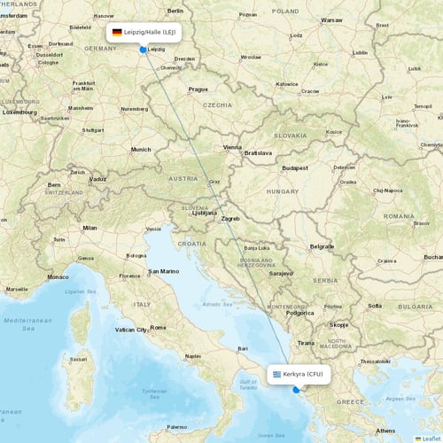 Norwegian Air UK flights between Kerkyra and Leipzig/Halle