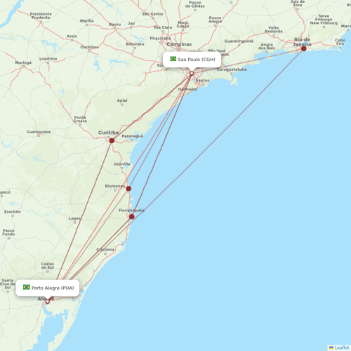 LATAM Airlines flights between Sao Paulo and Porto Alegre