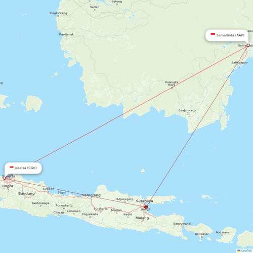 Batik Air flights between Jakarta and Samarinda