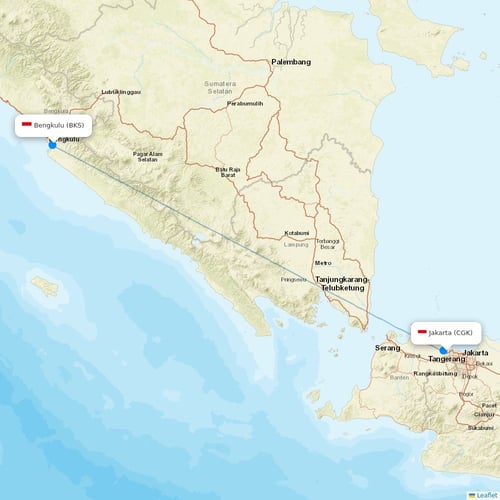 Lion Air flights between Jakarta and Bengkulu