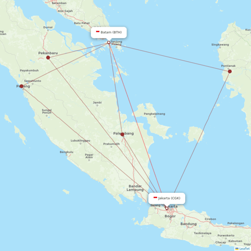 Garuda Indonesia flights between Jakarta and Batam