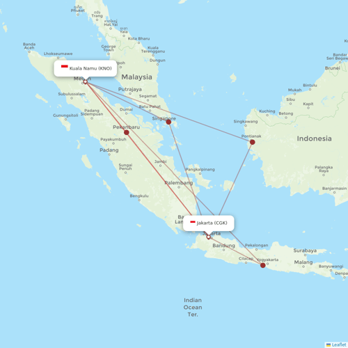 Citilink flights between Jakarta and Kuala Namu