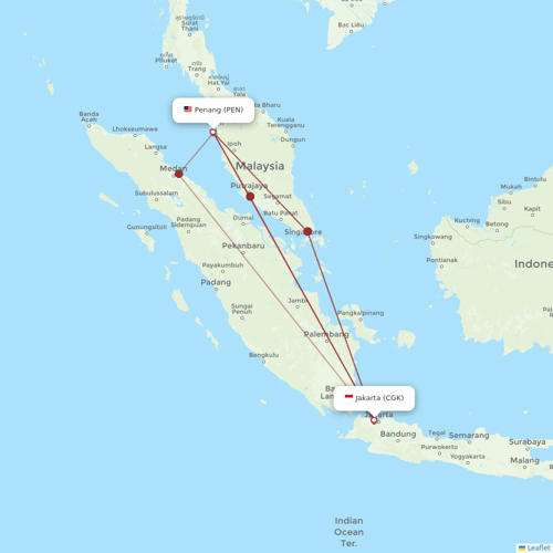 Batik Air flights between Jakarta and Penang