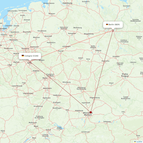 Eurowings flights between Cologne and Berlin