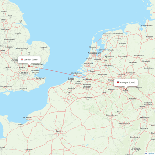 Ryanair UK flights between Cologne and London