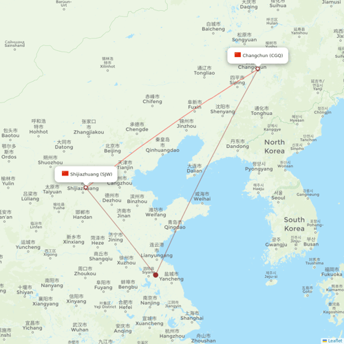 Beijing Capital Airlines flights between Changchun and Shijiazhuang