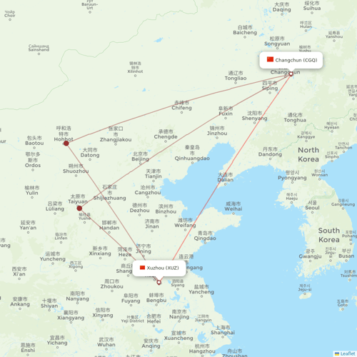 Loong Air flights between Changchun and Xuzhou