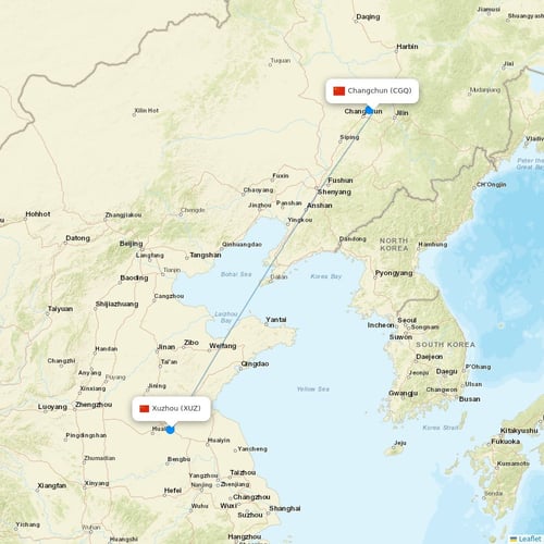 Loong Air flights between Changchun and Xuzhou