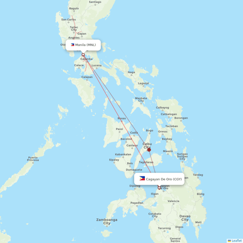 Cebu Pacific Air flights between Cagayan De Oro and Manila