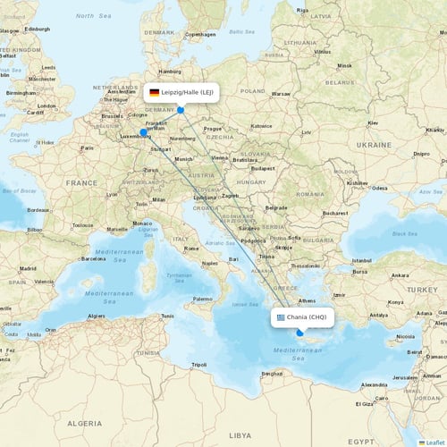 Norwegian Air UK flights between Chania and Leipzig/Halle