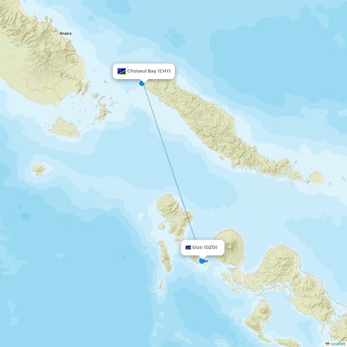 Solomon Airlines flights between Choiseul Bay and Gizo
